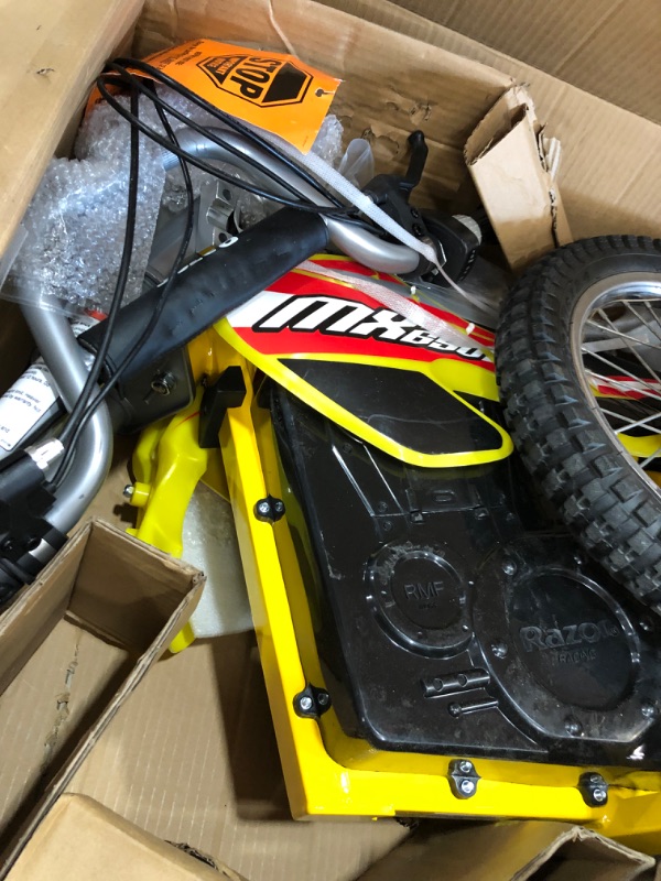 Photo 10 of **used--minor scratches**
Razor MX650 Dirt Rocket 36V Sport Electric Dirt Bike
