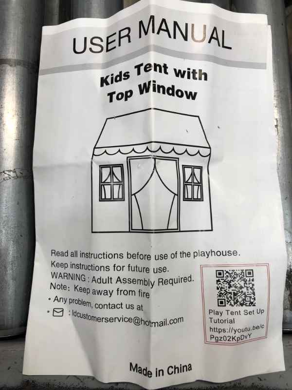 Photo 1 of **UNKNOWN MODEL**
KIDS TENT WITH TOP WINDOW 