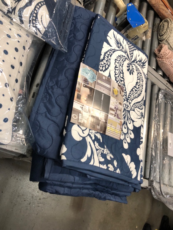 Photo 1 of **76X80**
Vienna Collection MP13-5579 King and California King Size 6 Piece Coverlet Set with Intricate Damask Pattern Solid Pattern Reverse and Flange Border

