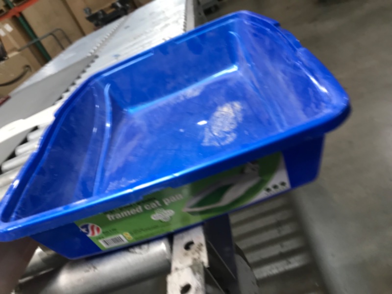 Photo 5 of **USED-DIRTY**
Van Ness Pets Large High Sided Cat Litter Box with Frame, Blue