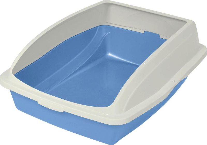 Photo 1 of **USED-DIRTY**
Van Ness Pets Large High Sided Cat Litter Box with Frame, Blue