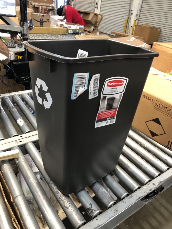 Photo 1 of **MISSING LID**
12.5 Gal Black Plastic Trash Can
