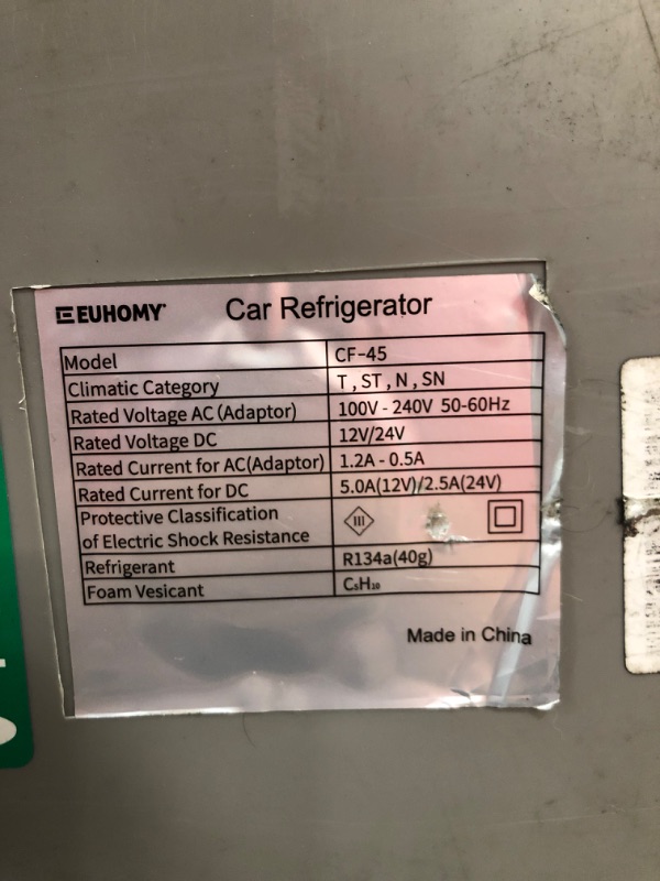 Photo 1 of Euhomy 12 Volt Refrigerator, 45Liter(48qt) Car Refrigerator, RV Refrigerator with 12/24V DC and 110-240V AC, Freezer Fridge Cooler