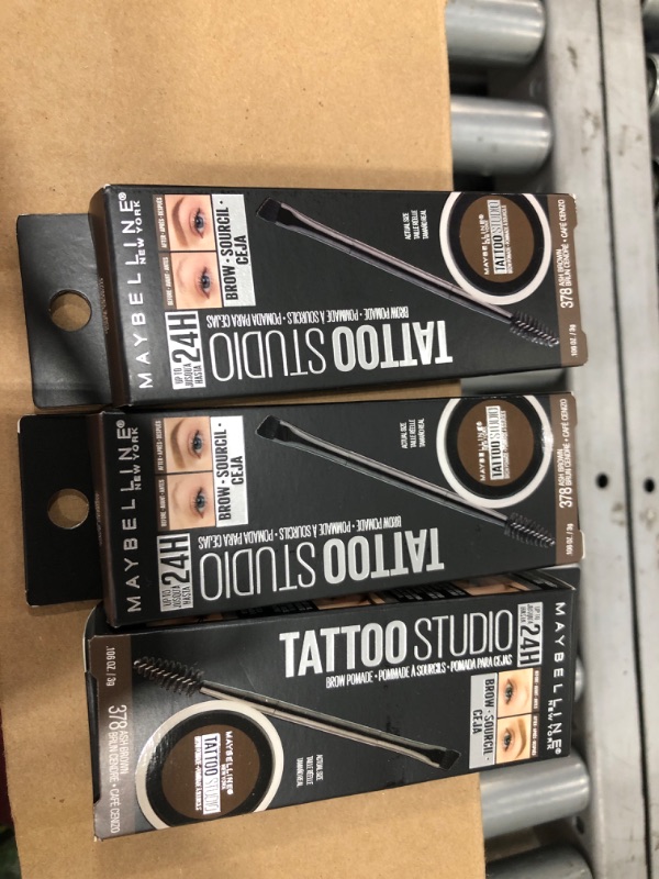 Photo 2 of **SET OF 3** Maybelline New York TattooStudio Brow Pomade Long Lasting, Buildable, Eyebrow Makeup, Ash Brown - 0.106 Oz | CVS
