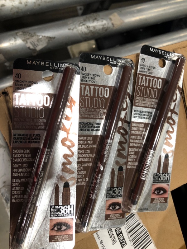 Photo 2 of **SET OF 3** Maybelline New York TattooStudio Smokey Gel Pencil Eyeliner, Smokey Brown - 0.029 Oz | CVS
