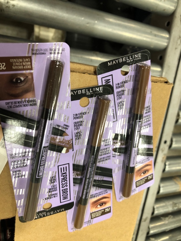 Photo 2 of **SET OF 3** Maybelline New York Express Brow 2-in-1 Pencil and Powder, Eyebrow Makeup, Medium Brown - 0.02 Oz | CVS
