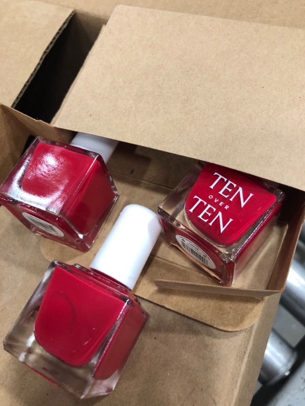 Photo 2 of **SET OF 3** Tenoverten Nail Polish - - 0.45 Fl Oz CHERRY RED
