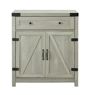 Photo 1 of 30" Farmhouse Barn Door Accent Cabinet - Stone Grey
- Missing/loose hardware // Minor cosmetic damaged 