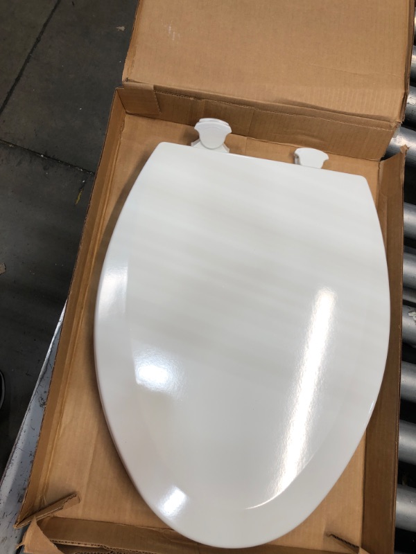 Photo 2 of Bemis 1500EC Elongated White Wood Toilet Seat