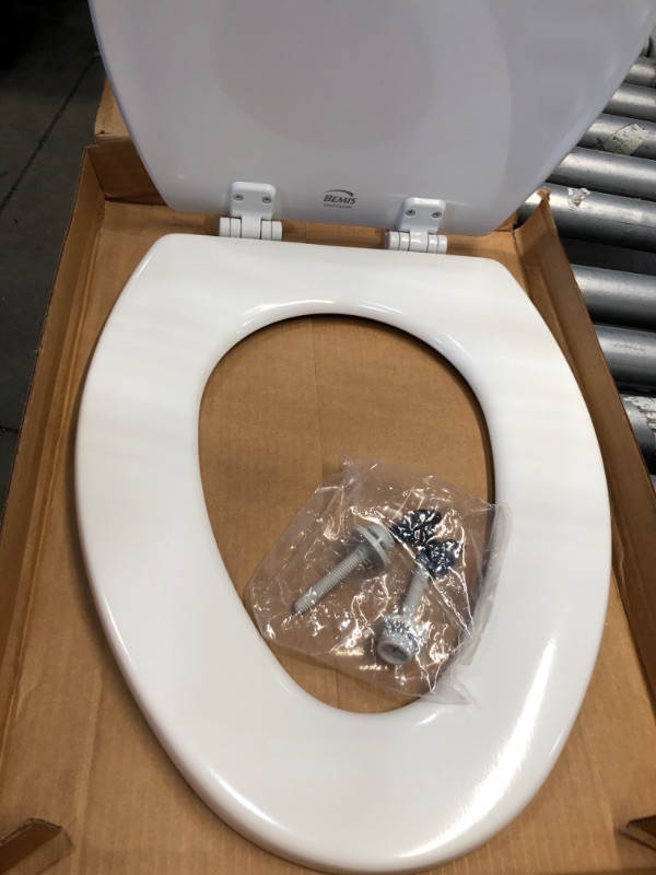 Photo 3 of Bemis 1500EC Elongated White Wood Toilet Seat