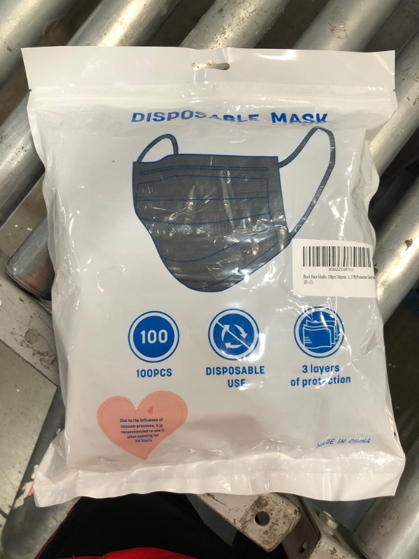 Photo 1 of 100 PCS Black Face Masks BUNDLE OF 10 