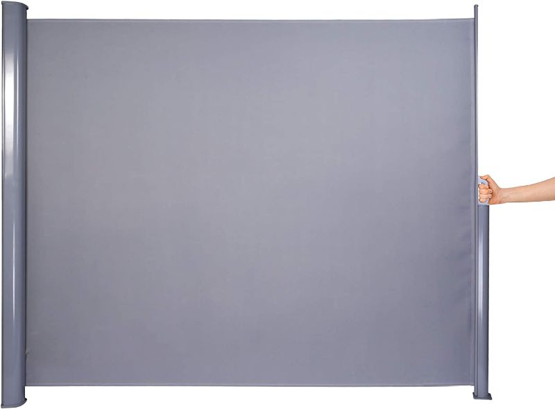 Photo 1 of 118” L x 78.5" H Folding Retractable Side Awning Wall, Cut View and Add a Private Space, Waterproof & UV-Resistant Sun Shade All-Aluminum Wind Screen Easy-Assembled & Pole Post Mounted, Gray
- Missing/loose hardware

