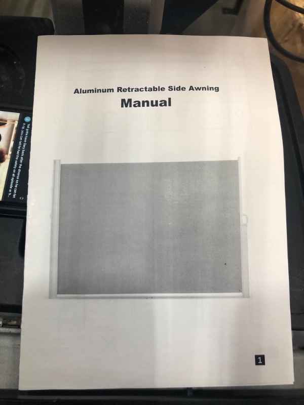 Photo 3 of 118” L x 78.5" H Folding Retractable Side Awning Wall, Cut View and Add a Private Space, Waterproof & UV-Resistant Sun Shade All-Aluminum Wind Screen Easy-Assembled & Pole Post Mounted, Gray
- Missing/loose hardware

