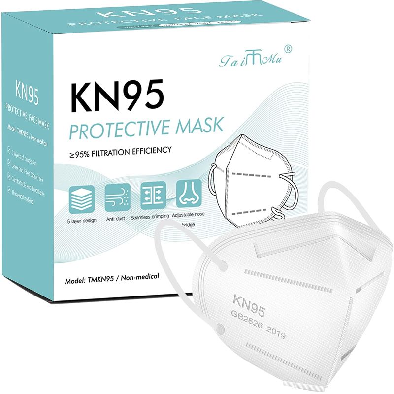 Photo 1 of **SET OF 3** EXP 08-01-2023**  Taimu TM KN95 Face Masks for Protection - Filter Efficiency 95% - 5 Layers Disposable Cup Dust Mask, Foldable Masks Against PM2.5, Dust, Air Pollution for...
