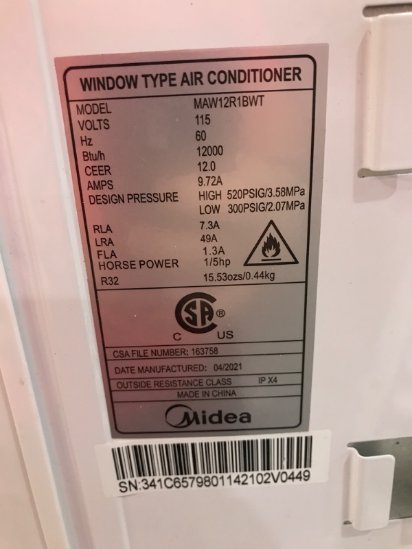 Photo 3 of **MISSING PARTS**MINOR DAMAGE** Midea 12,000 BTU EasyCool Window Air Conditioner, Dehumidifier and Fan - Cool, Circulate and Dehumidify up to 550 Sq. Ft., Reusable Filter, Remote Control
