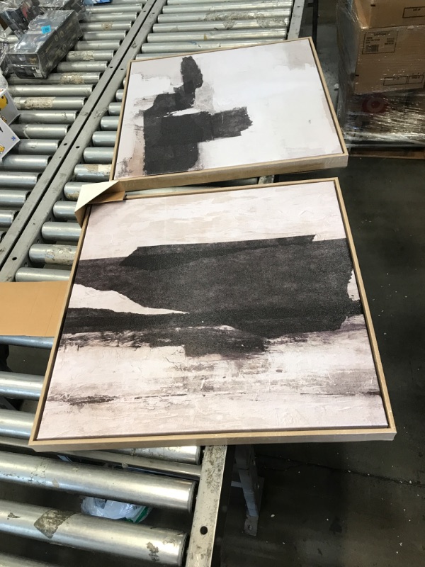 Photo 2 of (Set of 2) 24 x 24 Framed Canvas Black - Threshold