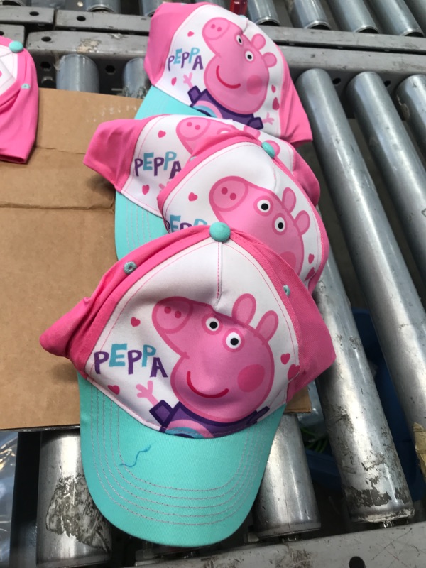 Photo 2 of **SET OF 5** Hasbro Peppa Pig Kid's Youth Baseball Cap Hat Pink White Adjustable Back Gift 
