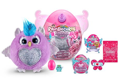 Photo 1 of *MINOR DAMAGE TO CASE** Rainbocorns Fairycorn Surprise (Owl) by ZURU 11" Collectible Plush Stuffed Animal - Ultimate Surprise Egg, Wearable Fairy Wings, Unicorn Slime, Sparkle Sequin Heart, Ages 3+ for Girls, Children
