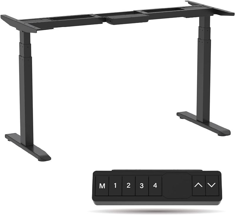 Photo 1 of AITERMINAL Electric Standing Desk Frame Dual Motor Height Adjustable Desk Motorized Stand Up Desk-Black(Frame Only)
