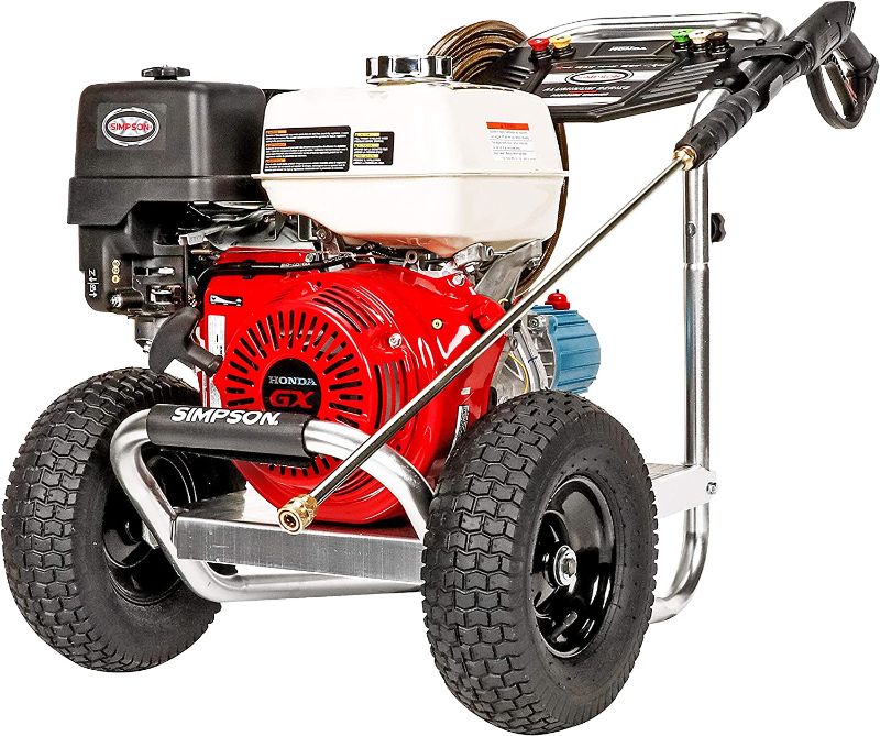 Photo 1 of **MINOR DAMAGE** SIMPSON Cleaning ALH4240 Aluminum Series 4200 PSI Gas Pressure Washer, 4.0 GPM, HONDA GX390 Engine, Includes Spray Gun and Extension Wand, 5 QC Nozzle Tips, 3/8-inch x 50-foot Monster Hose, (49 State)
