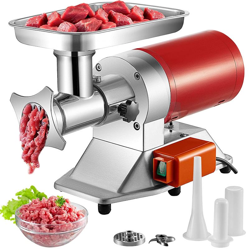 Photo 1 of VEVOR Electric Meat Grinder, 661 Lbs/Hour1100 W Meat Grinder Machine, 1.5 HP Electric Meat Mincer with 2 Grinding Plates, Sausage Kit Set Meat Grinder Heavy Duty, Home Kitchen & Commercial Use Red
