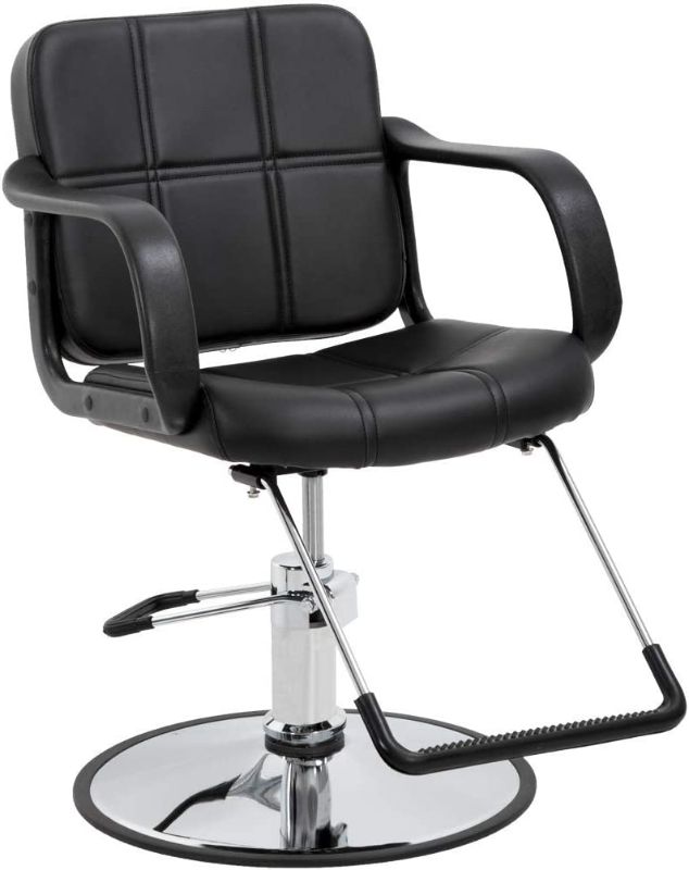 Photo 1 of **MISSING PARTS** Salon Styling Heavy Duty Beauty Swivel  Hair Cutting Barber Salon Chair, Black
