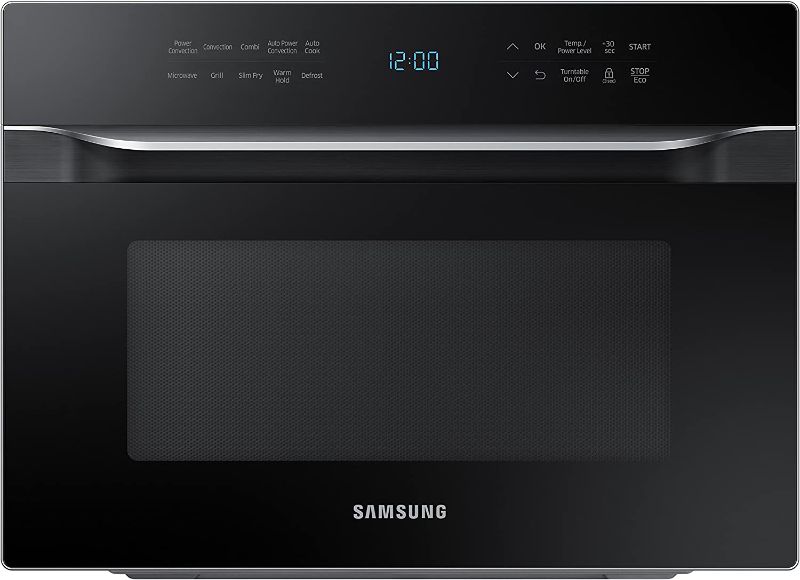 Photo 1 of **CENTER OF GLASS DAMAGED** Samsung MC12J8035CT Convection Microwave, 1.2 cu. ft, Black
