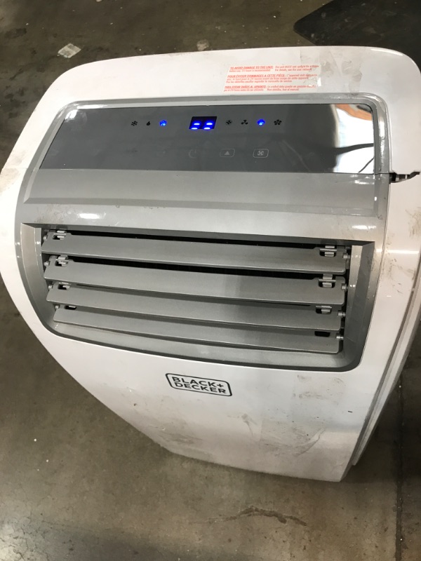 Photo 6 of **DAMAGED* MISSING PARTS * BLACK+DECKER 12,000 BTU Portable Air Conditioner with Heat and Remote Control, White
