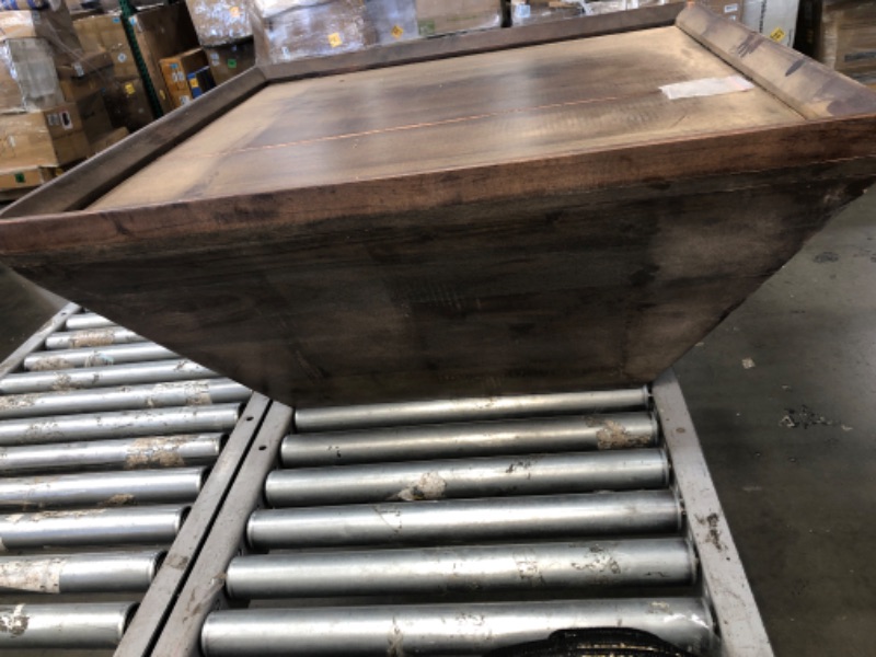 Photo 1 of **MINOR DAMAGE** 3ft w  x 3ft d x 17in h WOODEN PYRAMID STYLED TABLE
 