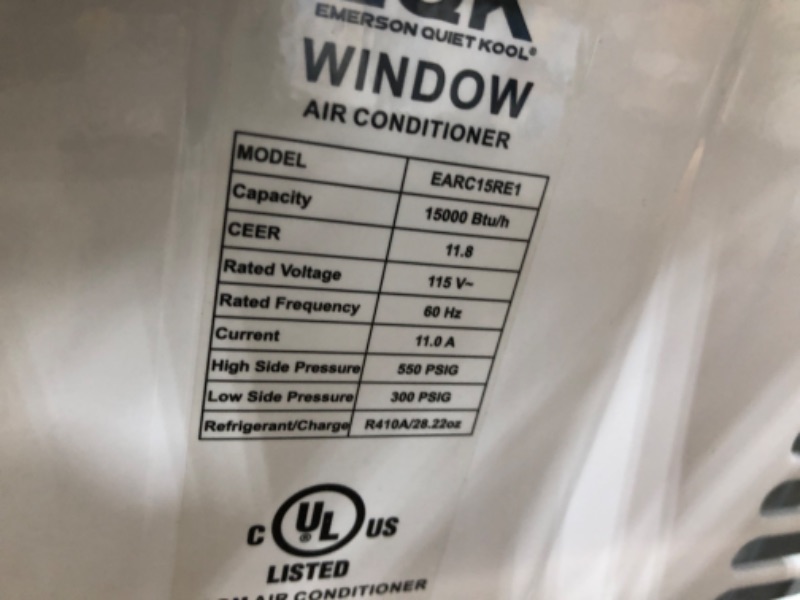 Photo 11 of (see notes about functionality )
Emerson Quiet Kool 15,000 BTU 115V Window Air Conditioner with Remote Control | Cools Rooms up to 700 Sq.Ft. | 24H Timer | 3-Speeds | Quiet Operation | Auto-Restart | EARC15RE1
