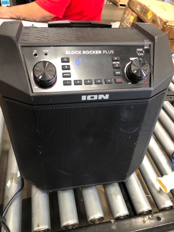 Photo 2 of ION Audio Block Rocker Plus - Portable Bluetooth Speaker 100W W/Battery, Karaoke Microphone, AM FM Radio, Wheels & Telescopic Handle and USB Charging
