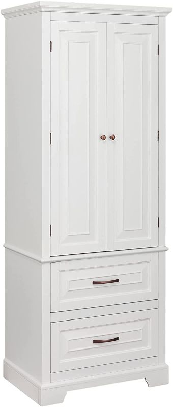 Photo 1 of *INCOMPLETE* Teamson Home St. James Bathroom Storage Freestanding Floor Linen Cabinet, White
