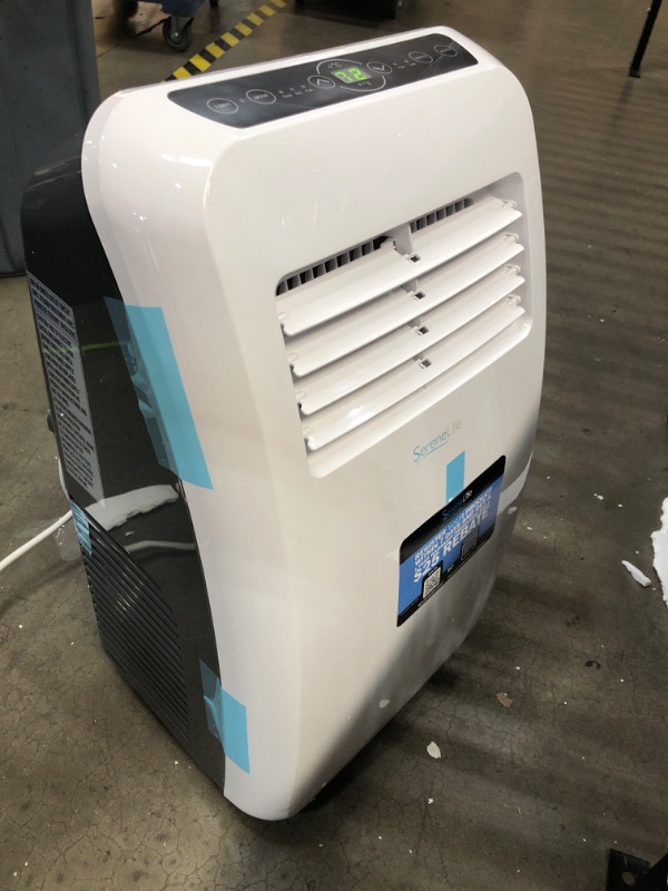 Photo 3 of **TESTED BLOWS COLD** Portable Electric Air Conditioner Unit - 900W 8000 BTU Power Plug In AC Cold Indoor Room Conditioning System w/ Cooler, Dehumidifier, Fan, Exhaust Hose, Window Seal, Wheels, Remote - SereneLife SLPAC8