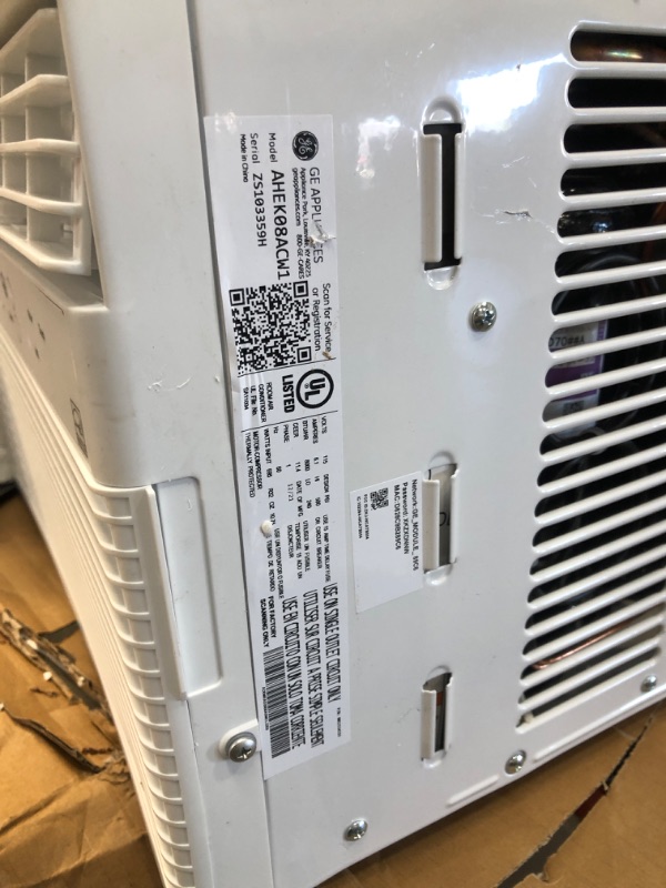 Photo 2 of **TESTED**DAMAGED**MISSING PARTS** GE Window Air Conditioner 8000 BTU, Wi-Fi Enabled, Energy-Efficient Cooling for Medium Rooms, 8K BTU Window AC Unit with Easy Install Kit, Control Using Remote or Smartphone App
