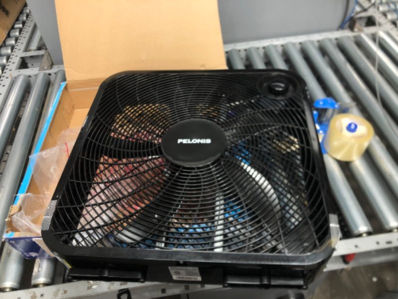 Photo 2 of PELONIS 3-SPEED BOX FAN FOR FULL-FORCE CIRCULATION WITH AIR CONDITIONER, UPGRADE FLOOR FAN, BLACK
