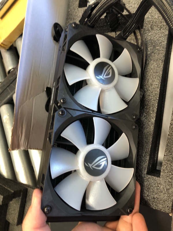 Photo 4 of ASUS ROG Strix LC NVIDIA GeForce RTX 3090 Ti OC Edition Gaming Graphics Card (PCIe 4.0, 24GB GDDR6X, HDMI 2.1, DisplayPort 1.4a, Full-Coverage Cold Plate, 240mm Radiator, 600mm tubing, GPU Tweak)
