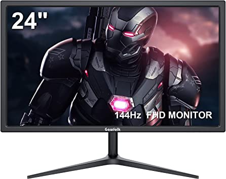 Photo 1 of Gawfolk 24 Inch Gaming Monitor 144Hz, FHD 1080P LED Computer Monitor with Eye-Care Technology, IPS Display 100% sRGB, HDMI, DP, VESA Wall Mounting, Machine Black
