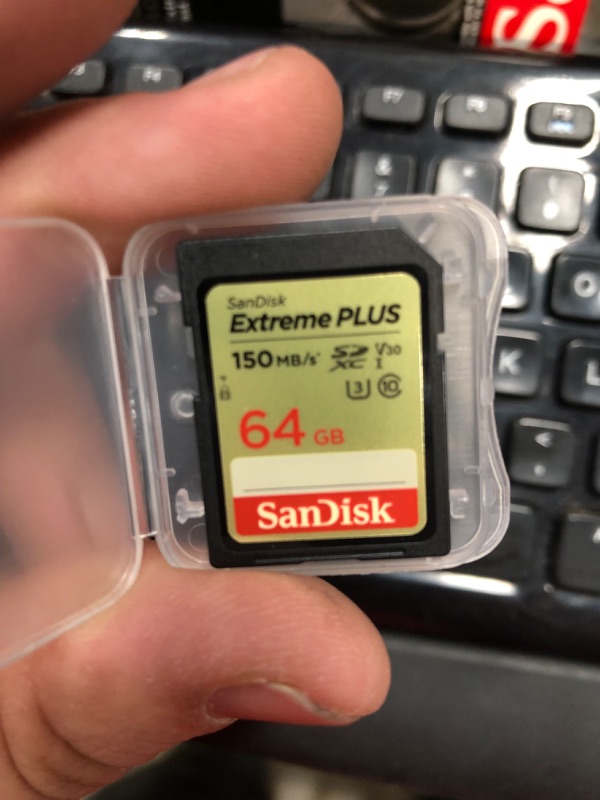 Photo 2 of SanDisk Extreme Plus SDXC, 64GB, UHS-I, U3, up to 150MB/s Read - SDSDXW6-064G-ANCIN (2556963)
