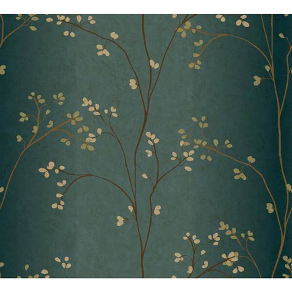 Photo 1 of 56sqf Inspired by Color Teal, Bronze Metallic and Powder Green Wallpaper