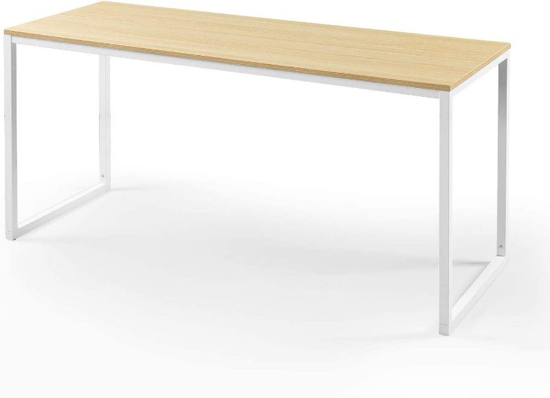 Photo 1 of ZINUS Jennifer 63 Inch White Frame Desk / Computer Workstation / Office Desk / Easy Assembly, Natural
