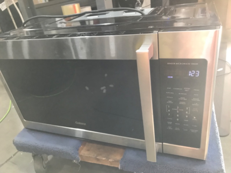 Photo 10 of (POWER NOT FUNCTIONAL; DENTED/SCRATCHED; DAMAGED DOOR CORNER) Galanz GLOMJB19S2SWZ-10 Over The Range Microwave, Sensor Cook, True Steam Kit, White LED Display, 1000W/120Volts, Stainless Steel, 1.9 Cu Ft
