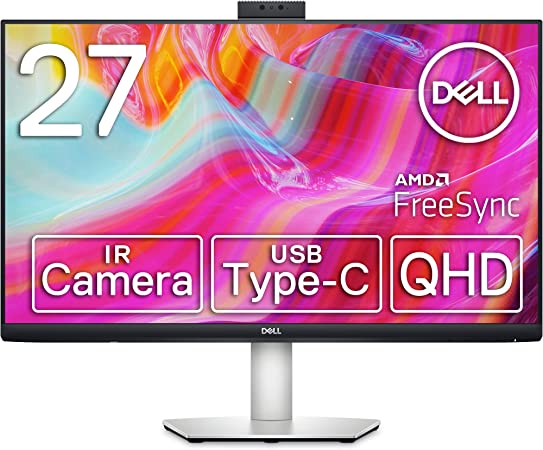 Photo 1 of Dell S2722DZ 27 inch Work From Home Monitor, Video Conferencing Features - Built-In Camera, Noise-Cancelling Dual Microphones, USB-C connectivity, 16:09 Aspect Ratio, 4ms Response Time, QHD - Silver
