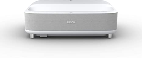 Photo 1 of Epson EpiqVision Ultra Short Throw LS300 3LCD Smart Laser Projector, 3600 Lumens Color & White Brightness, HDR, Android TV, Yamaha Speakers, Bluetooth, Sports, Gaming, Movies & Streaming - White
