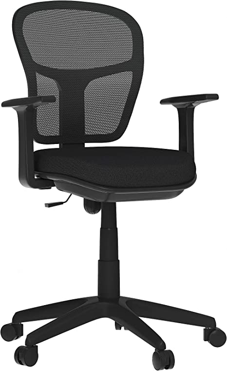 Photo 1 of Linea Italia Vienna Ergonomic Mesh Back Office Adjustable Height, Lumbar Support, Tilt Tension Basic Modern Desk Chair, Medium, Black
