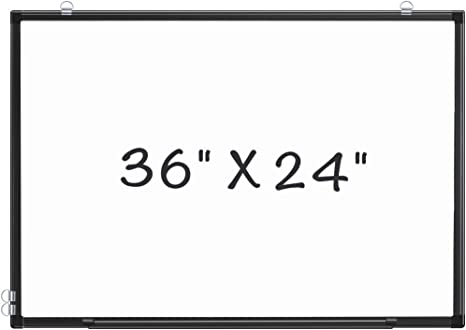 Photo 1 of maxtek Magnetic Dry Erase Whiteboard, 36 x 24 inches Hanging Whiteboard for Wall, Lightweight Dry Erase White Board for Wall with Pen Tray for Home Office, School and Children, Black Aluminum Frame
