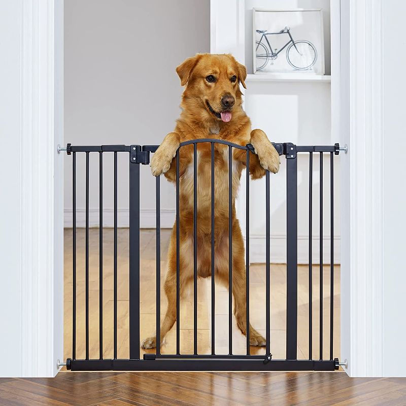 Photo 1 of InnoTruth Wide Dog Gate for Pets, Auto Close Pet Gate 29” to 39.6” Width with 30” Height, Tall Safety Coverage for Stairs, Hallways, Bedrooms, Wall Pressure Mount, Black
