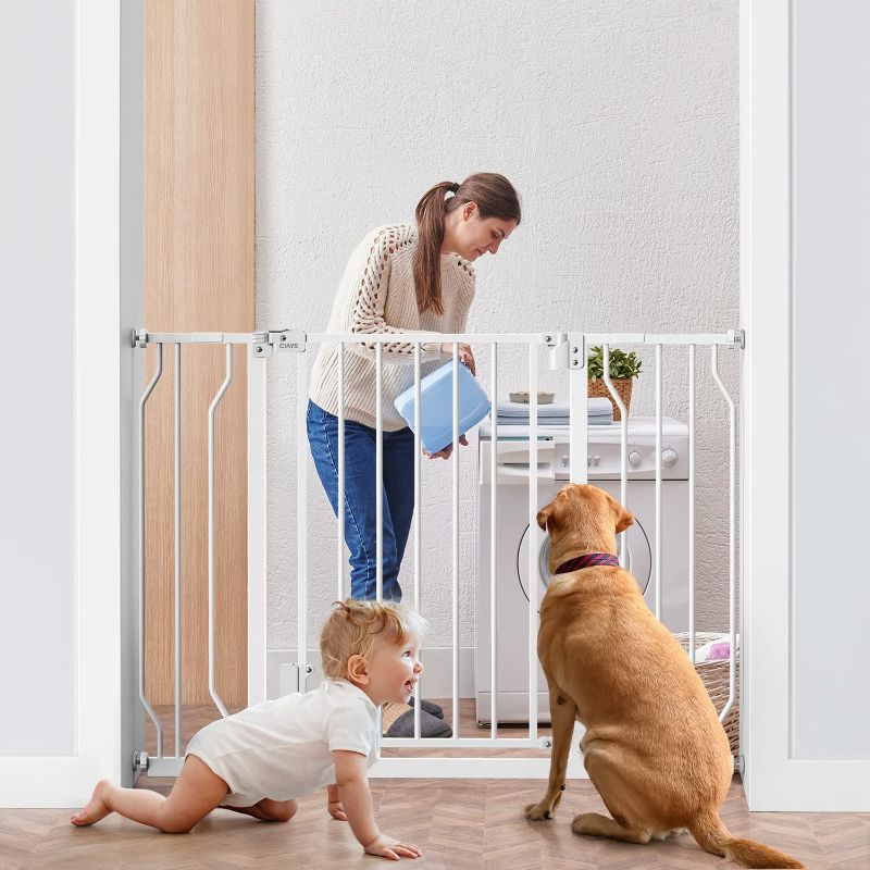 Photo 1 of Ciays 29.5” to 33.5”/45.3”/57.1” Baby Gate, 30-in Height Extra Wide Dog Gate for Stairs, Doorways and House, Auto-Close Safety Metal Pet Gate for Dogs, Easy Walk Thru Pressure Mounted