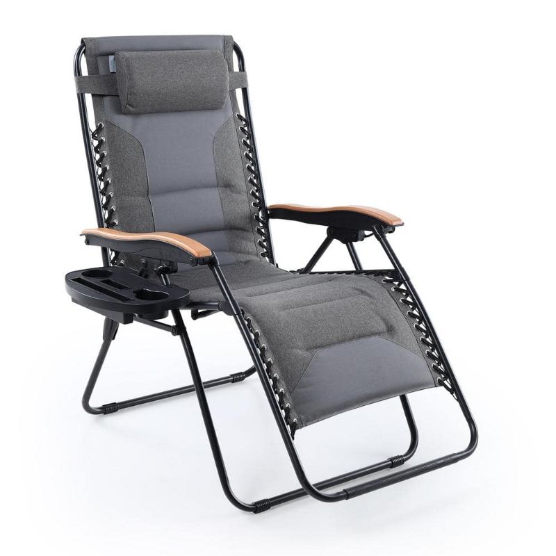 Photo 1 of PHI VILLA Massage Funtion Full Padded Lounge Chair Foldable Zero Gravity Reclining Outdoor Indoor Gray