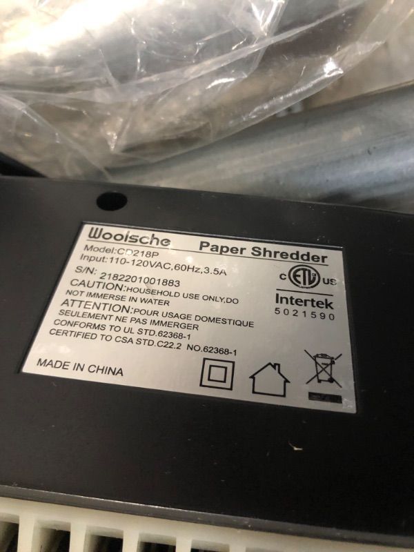 Photo 1 of Paper Shredder, 10-Sheet Cross Cut with 5.55-Gallon Basket, P-4 Security Level, 3-Mode Design Shred Card/CD/Staple/Clip, Heavy Duty with Jam Proof System, Paper Shredder for Office (ETL)
