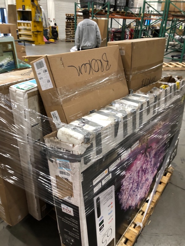 Photo 1 of PALLET OF DAMAGED TVS AND MONITORS, NO REFUNDS OR RETURNS 